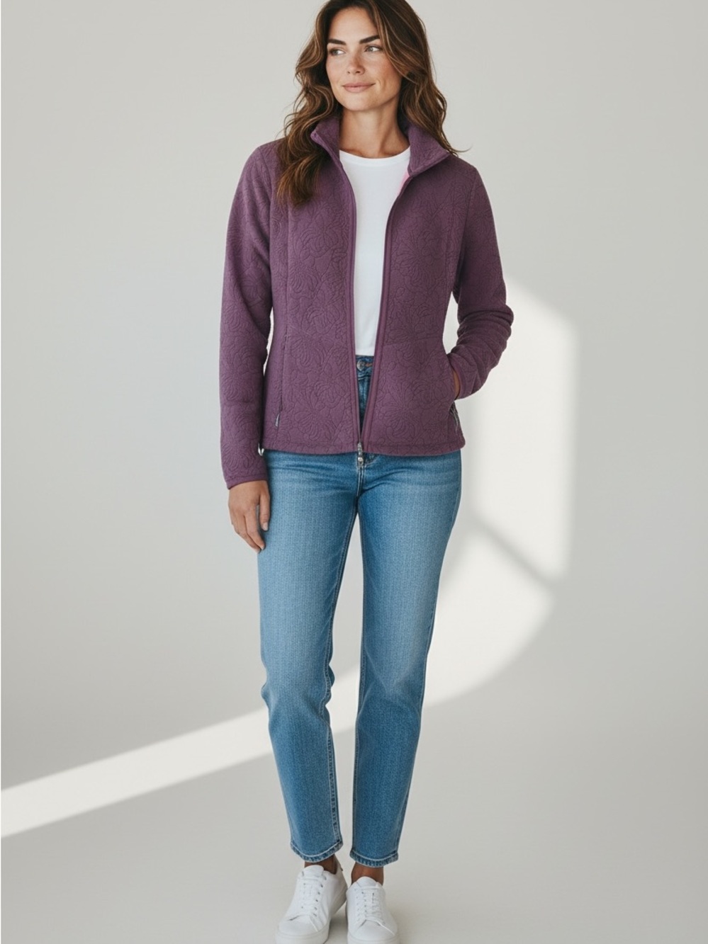 254 Royal Robbins Plum Full-Zip Teddy Fleece Jacket